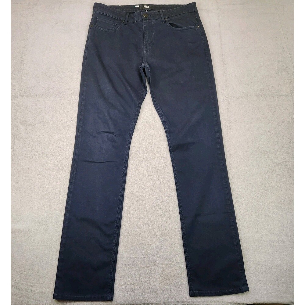 Paige Normandie Pants Men's 33x34 Blue Slim Straight Stretch USA 5-Pocket